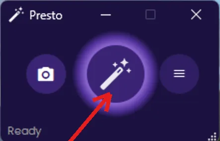 Presto widget with arrow pointing to the merge button